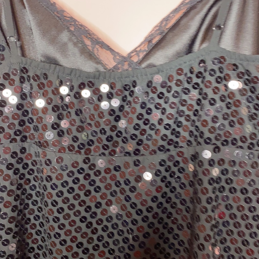 Express Black Sequin Mini Dress - Picture 5 of 7